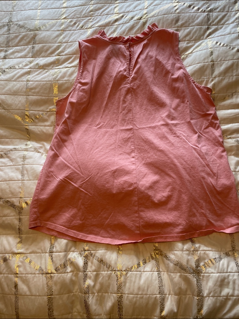 Ann Taylor Pink Ruffle-Neck Sleeveless Camisole - Picture 3 of 3